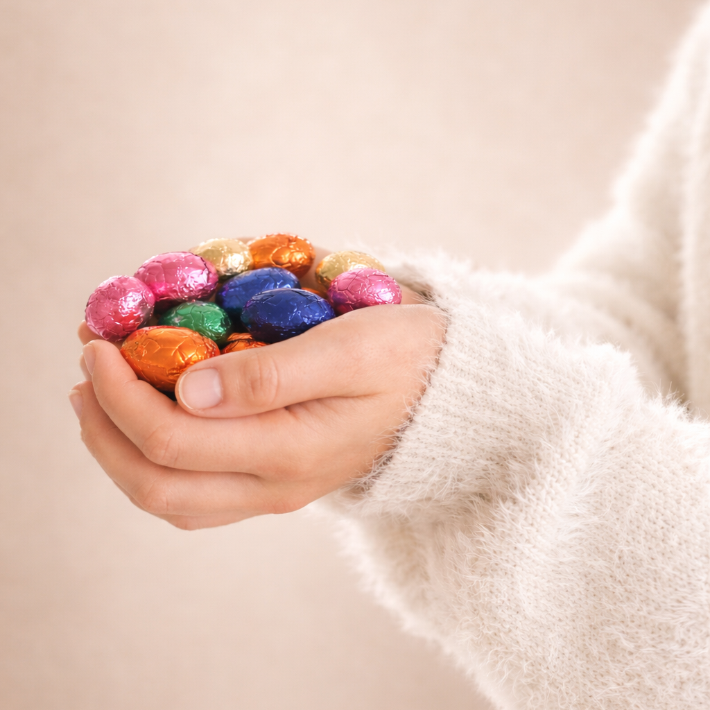 Chokladägg present - chokladogram